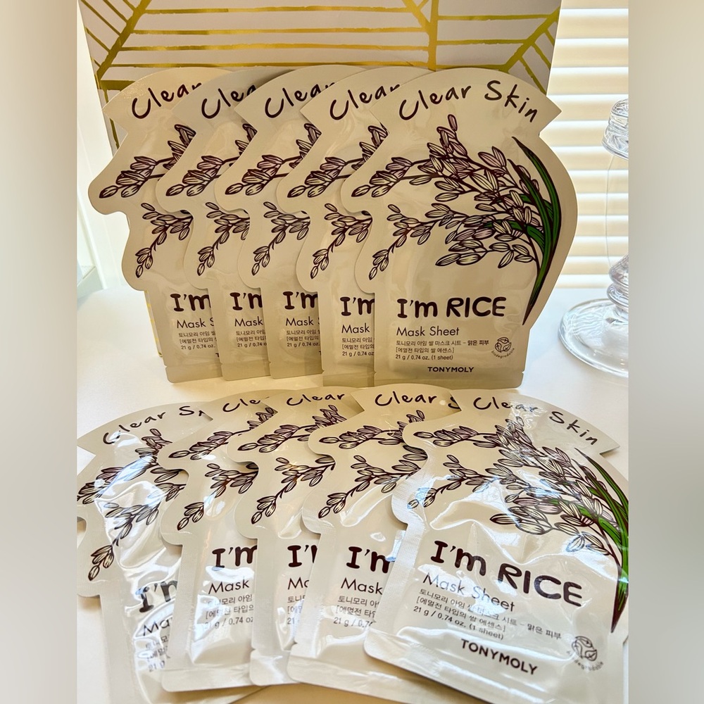 Tonymoly I'm Rice Clear Skin Mask Sheet Set - 10 Pieces - New Factory Sealed